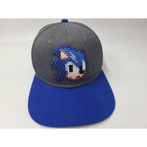 Sonic The Hedgehog Don't Blink Sega Snapback Hat Cap Video Game Men Gray Blue
